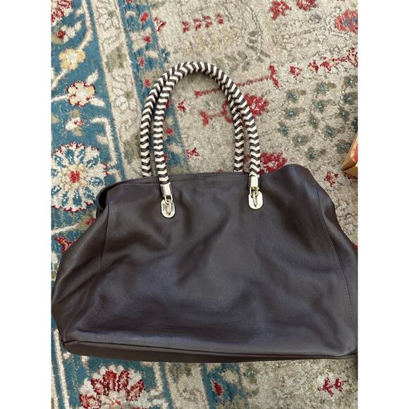 Cole Haan Women's Brown Leather Bethany Weave Tote Bag - Picture 8 of 9